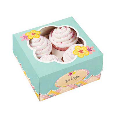 Caja Cupcakes diseño flores- El Escondite de Lola - Tienda Online Reposteria Creativa Asturias