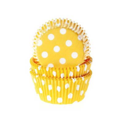 Capsulas Cupcakes Lunares Amarillas reposteria creativa