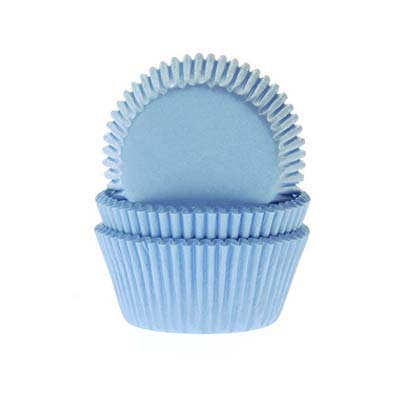 Capsulas Cupcakes Lisas Azul Bebe para reposteria creativa