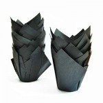 Capsulas para Muffins con forma de tulipa, color negro