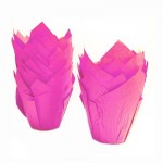 Capsulas para Muffins con forma de tulipa, color rosa