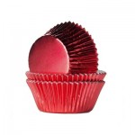 Capsulas Cupcakes Navidad en color Rojo Metalizado