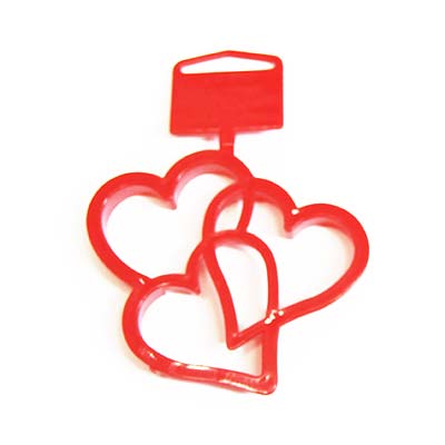 Cortador de Galletas con forma de 3 Corazones Rojos ideal para tus elaboraciones de San Valentín