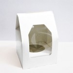 Caja para 1 Cupcake, fabricada en cartón de color blanco para reposteria creativa