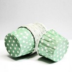 Capsulas Rigidas para Mini Cupcakes de Lunares Verdes para reposteria creativa