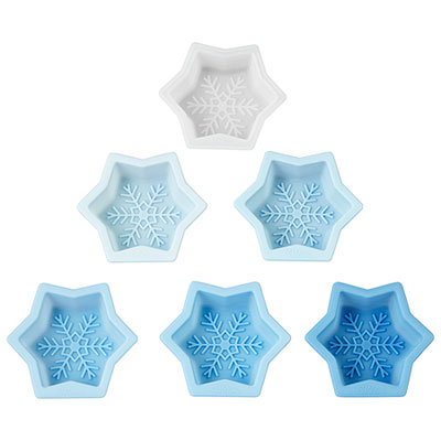 Set Moldes para bizcochos fabricados en silicona en forma de copo de nieve para reposteria creativa