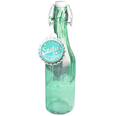 Botella de Soda estilo Vintage, con Tapon, en color Verde de la linea Creative Tops
