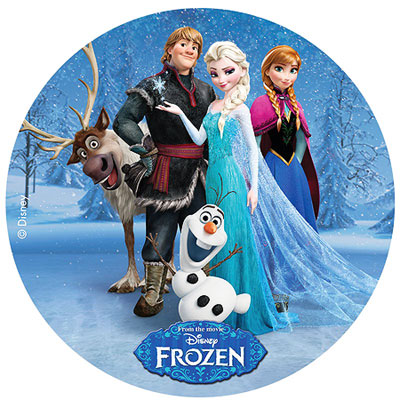Oblea Comestible de Frozen con Kristoff, Olaf, Elsa y Anna para decorar fácilmente tus tartas