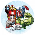 Oblea Comestible con diseño de Hulk, Thor, Iron Man y Capitan America para decorar tartas