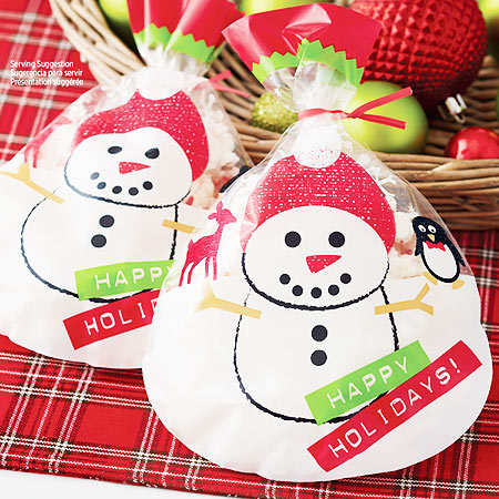 Bolsitas para galletas de Navidad con diseño de Muñecos de Nieve