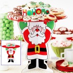 Expositor para Dulces de Navidad con forma de Papa Noel en reposteria