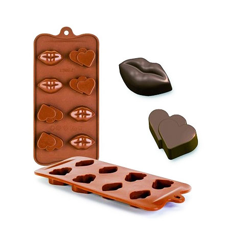 Moldes para bombones de chocolate con forma de corazones