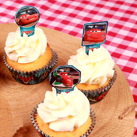 Toppers Cupcakes con motivos de Cars de Disney en reposteria creativa