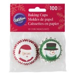 Capsulas MiniCupcakes Navidad con motivos de Papa Noel, en color rojo
