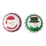 Capsulas Mini Cupcakes con motivos de Papa Noel para reposteria
