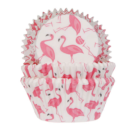 Capsulas para Cupcakes con diseño de flamingos para reposteri