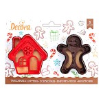Set cortadores de galletas de Navidad como motivos de Casita y Muñeco Jengibre