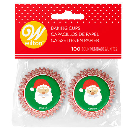 Capsulas para Mini Cupcakes con motivos de Cara de Papa Noel