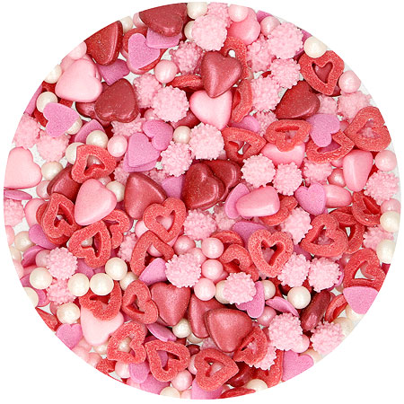 Mix Perlas de Azucar de San Valentin Medley para tartas, galletas, cupcakes