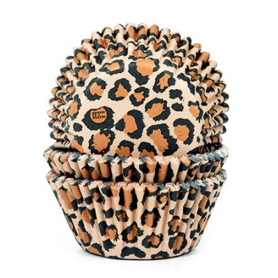Capsulas Cupcakes con motivos de leopardo para reposteria