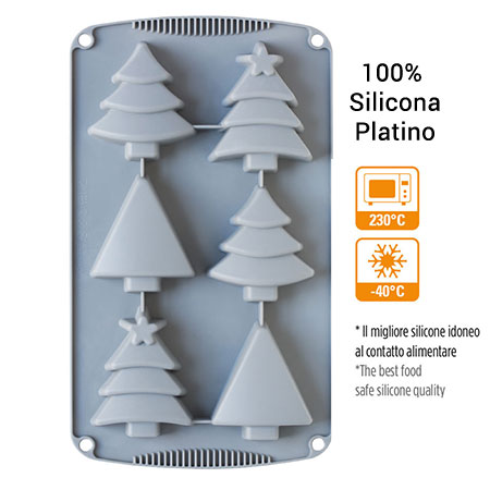 Molde de silicona platinum con forma de Arboles de Navidad fabricante Decora