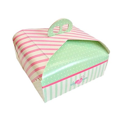 Caja para Tartas con Asa, y diseño de rosa, especial para reposteria creativa