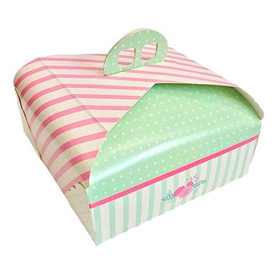 Caja para Tartas con Asa en diseño con motivo de rosa para reposteria