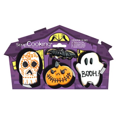 Set Cortadores Galletas de Halloween con motivos de calabazas y fantasmas para reposteria