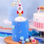 Vela Topper para Tartas de Cumpleaños con diseño de cohete