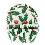 Capsulas de Cupcakes de Navidad con motivos de Hoja de Acebo