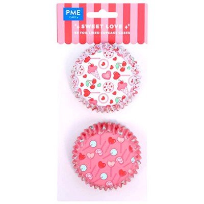 Capsulas Cupcakes de San Valentin con motivos de Piruletas de Corazones