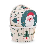 Capsulas Rigidas para Cupcakes con motivos de Papa Noel para reposteria