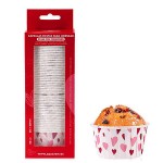Capsulas Rigidas para Cupcakes con motivos de Corazones Rosas